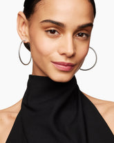 Cable Hoop Earrings in Sterling Silver, 2in